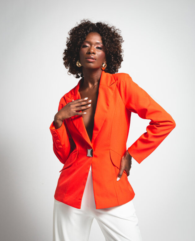 Blazer com Recorte Laranja