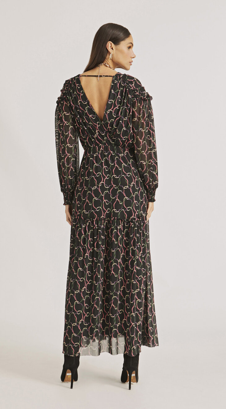 Vestido Longo com Decote - Imagem 2