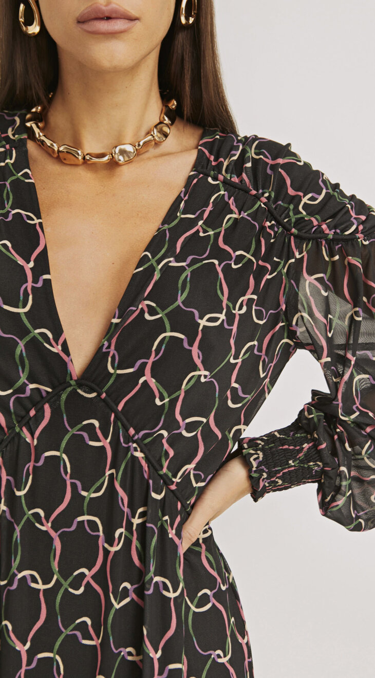 Vestido Longo com Decote - Imagem 3